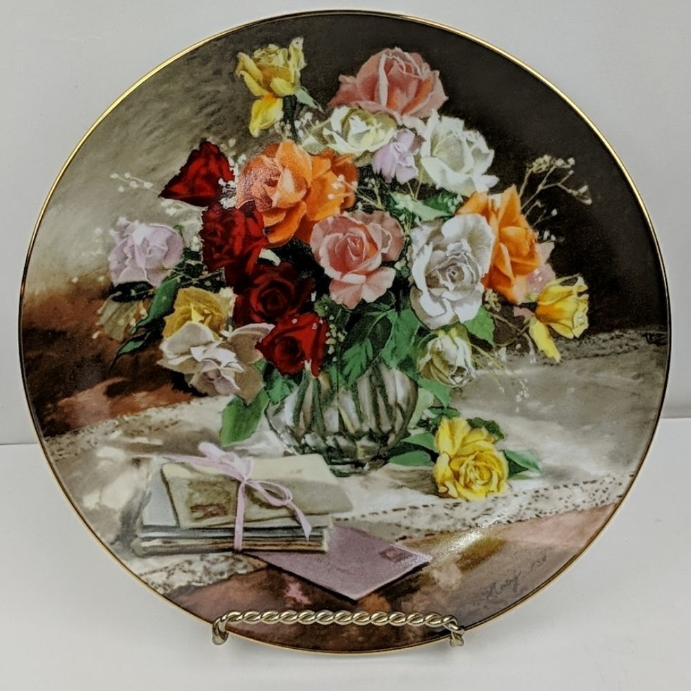 "Roses"  1988 Collector Plate Bradford Exchange